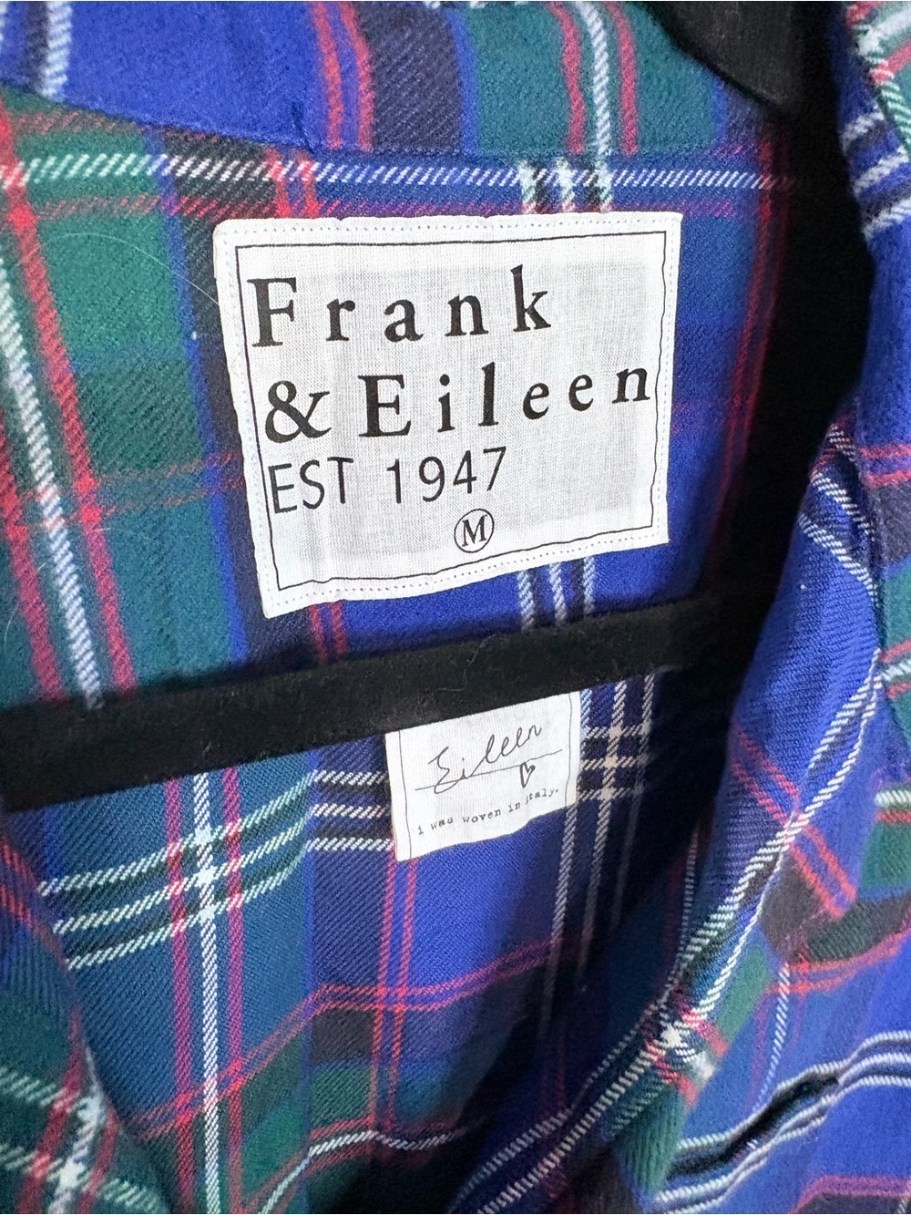 Frank & Eileen Eileen Italian Cotton Flannel Plaid Shirt Medium - Picture 4 of 10